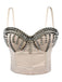 Corsetto punk con rivetti metallici in raso rock anni '80