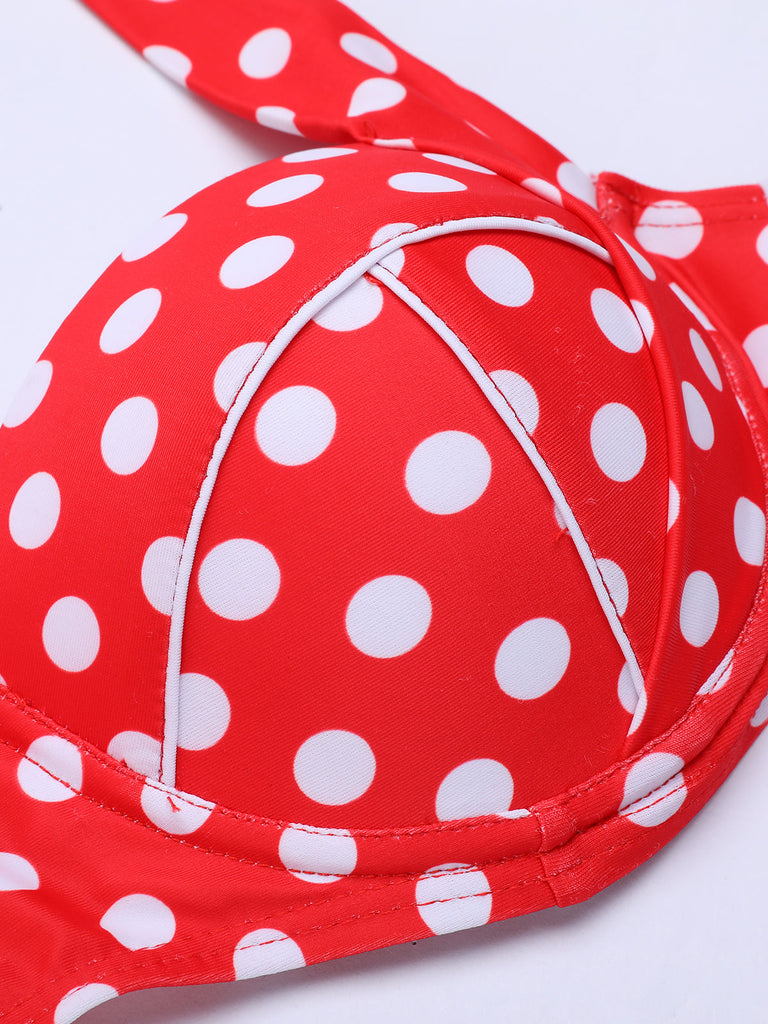 Costumi bikini scollo all'americana e pois retrò anni '50