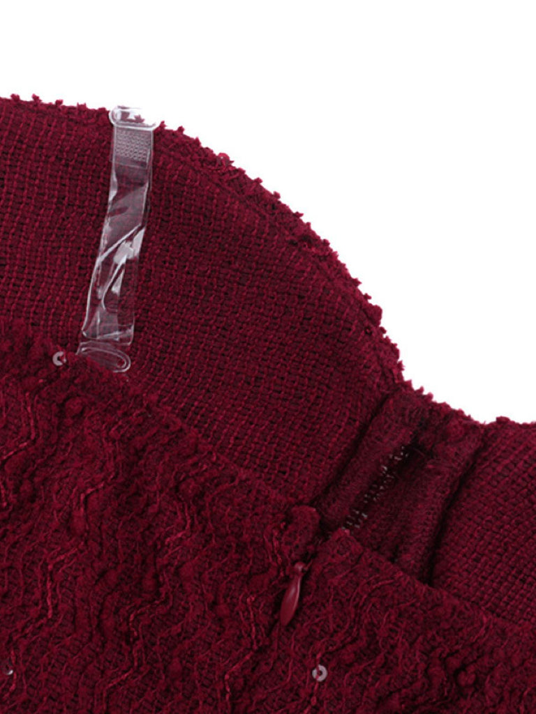 Abito lungo senza spalline a spina di pesce anni '30