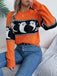 Maglione in maglia con fantasma Halloween arancione anni '40