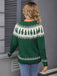 Maglione Fair Isle con albero di Natale verde anni '80