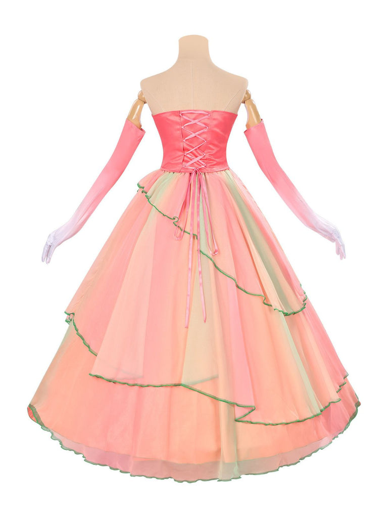 2PCS Top e gonna Glinda della strega cattiva rosa anni '70