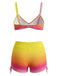 Set Bikini Anni '60 Sfumato con Lacci e Pantaloncini