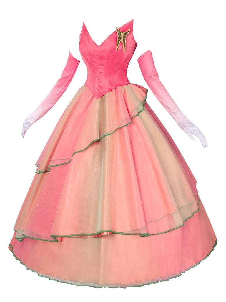 2PCS Top e gonna Glinda della strega cattiva rosa anni '70