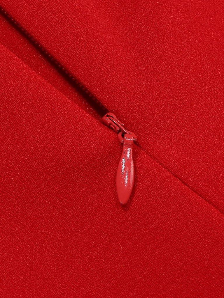 Abito a ruota a pois con fiocco anni '50