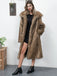 Cappotto lungo in pelliccia sintetica con risvolto anni '30