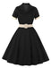 Abito plaid con revers a contrasto anni '50