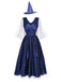 Abito in tulle da strega stellata Halloween blu anni '70
