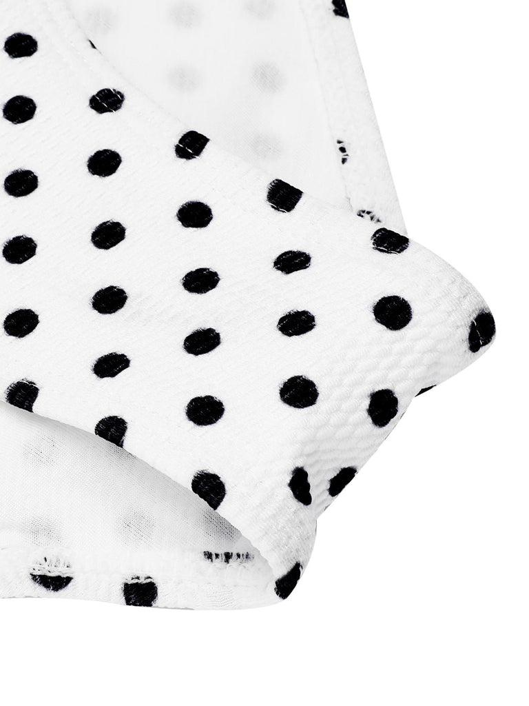 Costumi intero a pois con lacci bianco anni '40