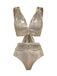 [Prevendita] 5PCS Bikini metallizzato dorato con gioielli ispirato all'Egitto anni '80
