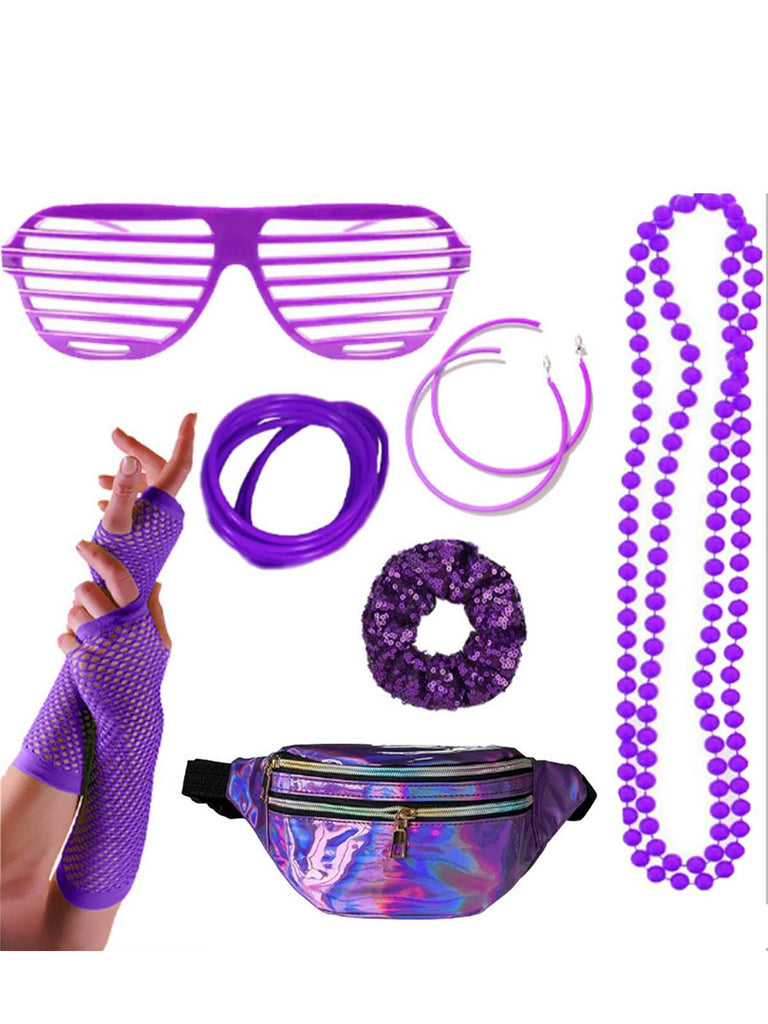 Set di accessori colorati per costumi retrò anni '80