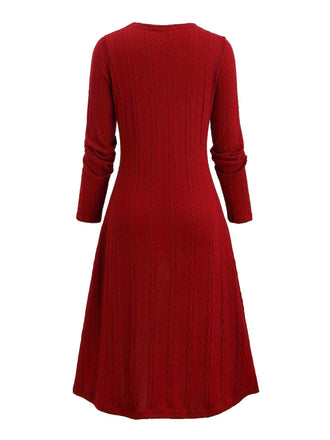 [Taglia Forti] Abito in maglia a quadri con fiocco anni '40