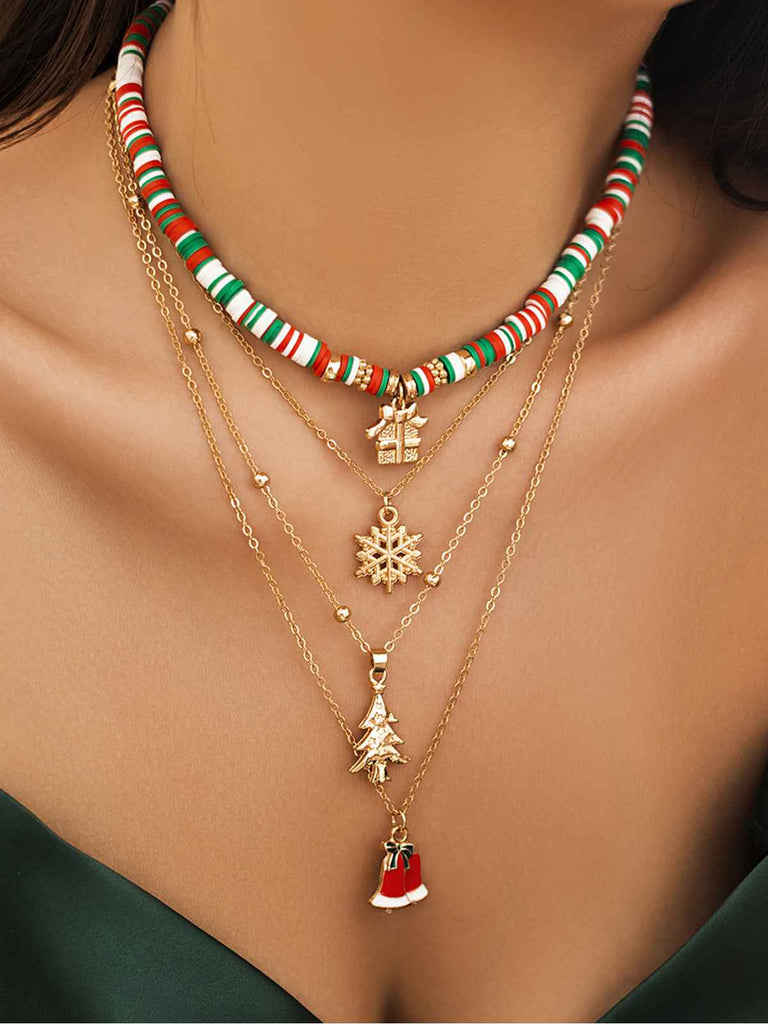 Set di collane a strati natalizi vintage