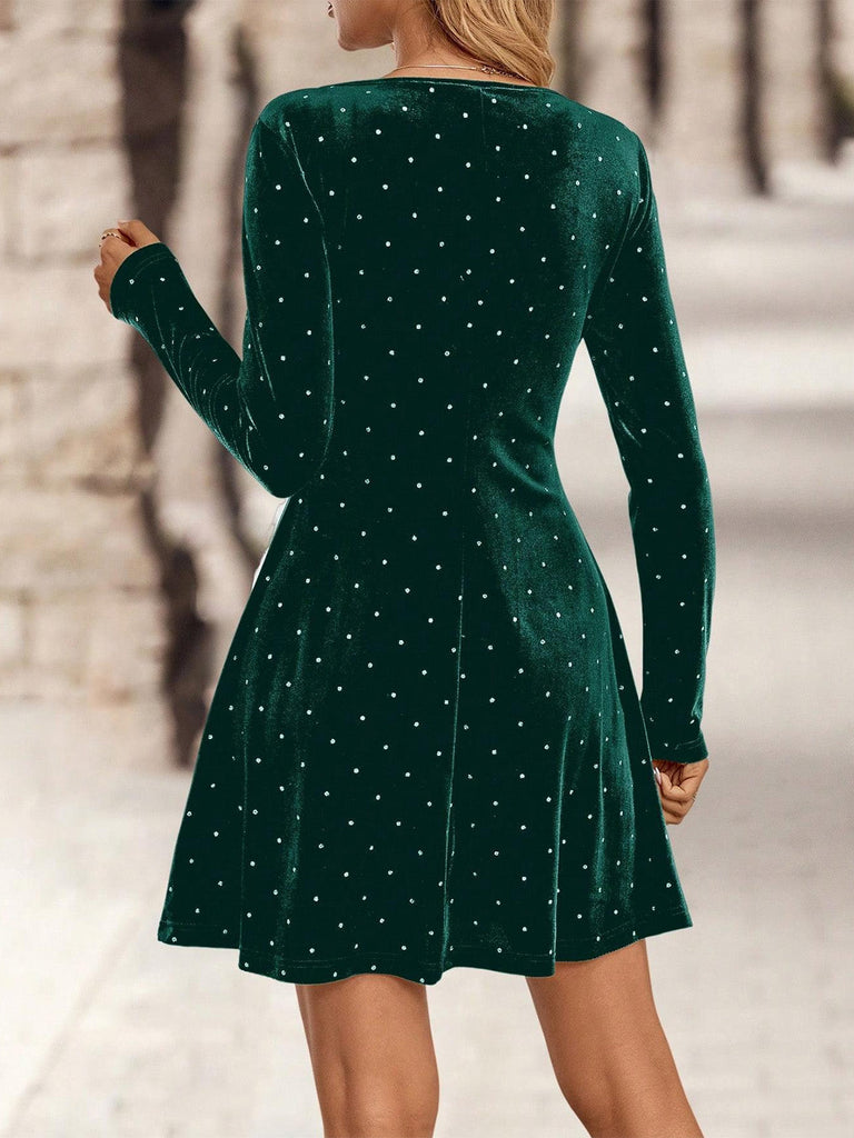 Abito da sera in velluto con strass anni '80