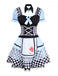 Abito grembiule Alice con maniche a sbuffo blu anni '60