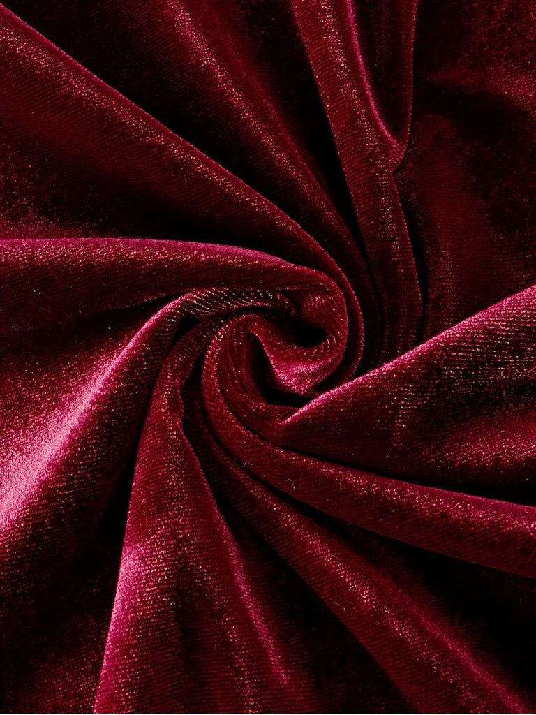 Abito formale in velluto spalle scoperte bordeaux anni '30