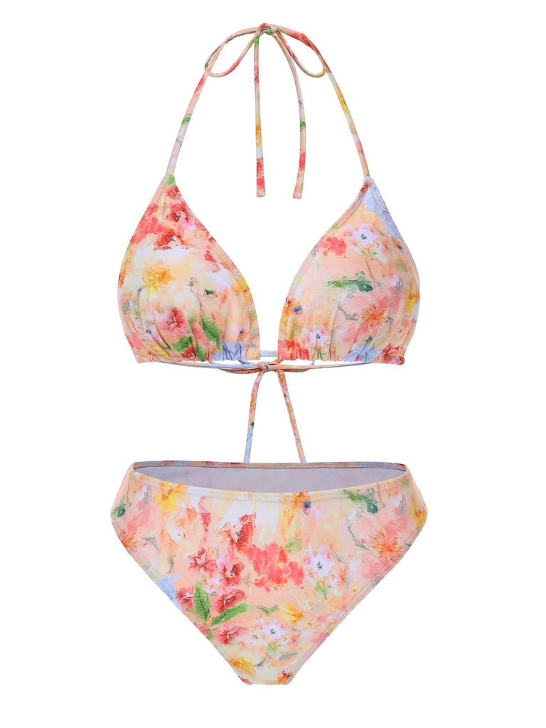 4PCS Set costumi con gonna floreale anni '50