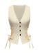 Gilet con scollo a V e cintura annodata in vita anni '70