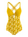 Costumi intero margherite patchwork giallo anni '50