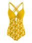 Costumi intero margherite patchwork giallo anni '50
