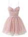Abito in tulle con fiocco e spalline sottili anni '70