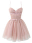 Abito in tulle con fiocco e spalline sottili anni '70