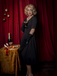 Vestito Swing con piega a cuore solido anni '50