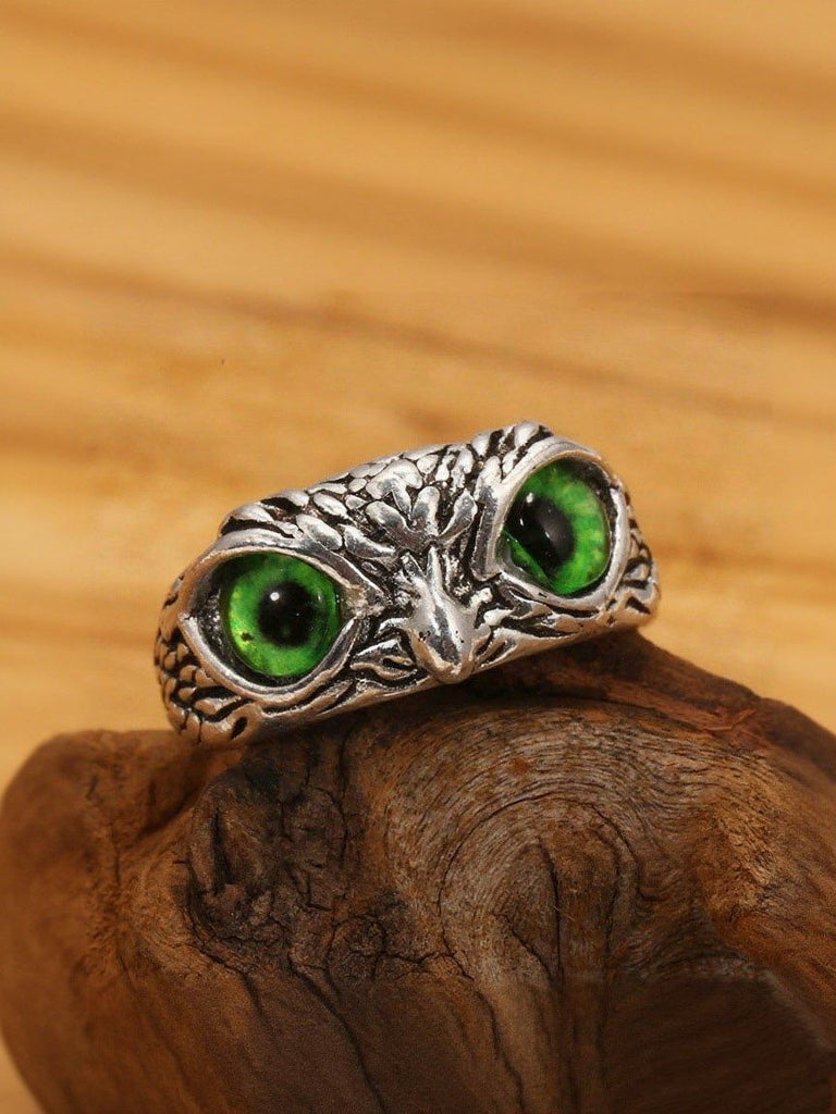 Anello vintage con gufo e malocchio