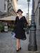 Vestito Swing con piega a cuore solido anni '50