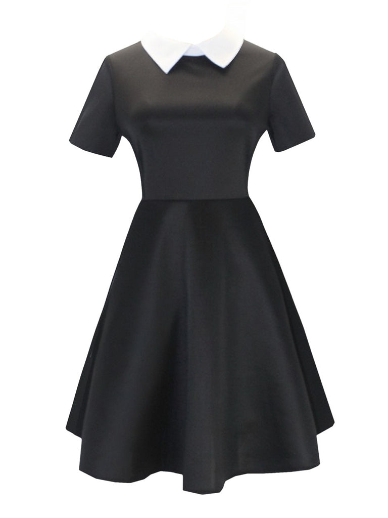Abito del mercoledì con colletto della camicia nero anni '40