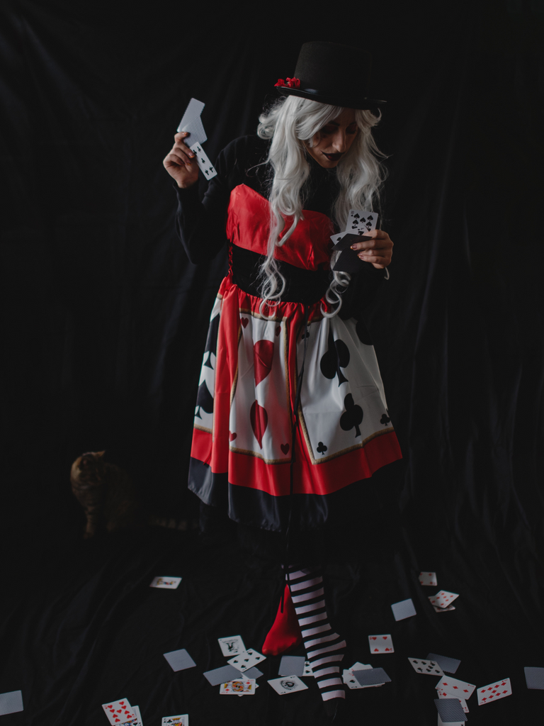 Vestito rosso da poker con cinturino anni '50