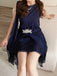 Abito in pizzo e strass con patchwork blu anni '20