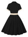 Abito plaid con revers a contrasto anni '50