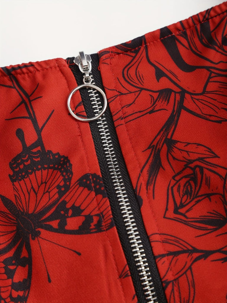 [Taglie forti] Abito floreale a rose steampunk anni '70