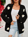 Cardigan a maglia con fiori 3D e maniche lunghe anni '30
