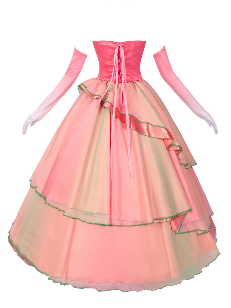 2PCS Top e gonna Glinda della strega cattiva rosa anni '70