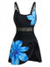 Costumi con Gonna Anni '40 Floreale Scollo Tondo Nodo e Rete