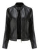 Giacca in pelle con collo alto e borchie anni '40