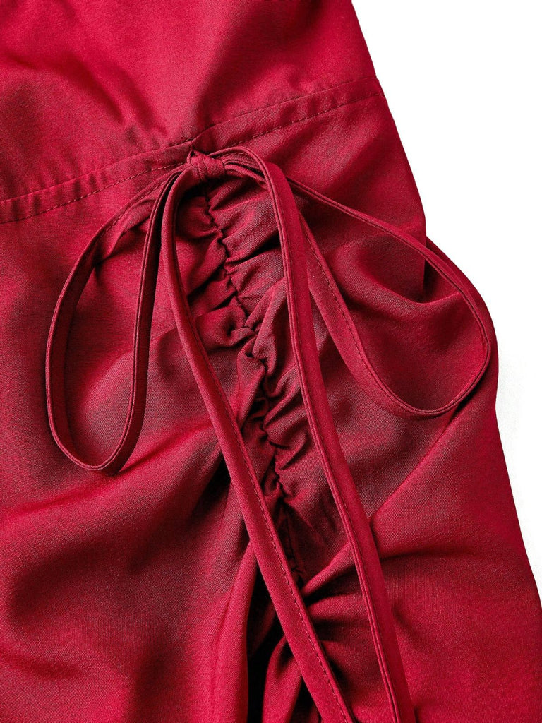 [Prevendita] Abito arricciature e orlo a balze con spalline anni '50