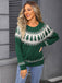 Maglione Fair Isle con albero di Natale verde anni '80