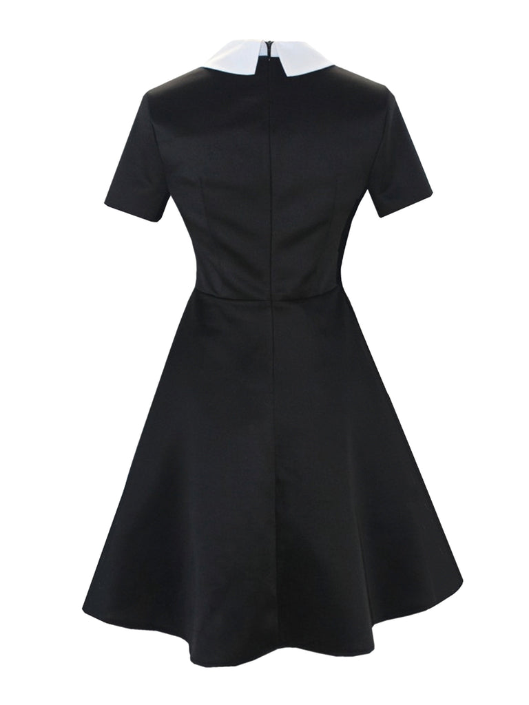 Abito del mercoledì con colletto della camicia nero anni '40