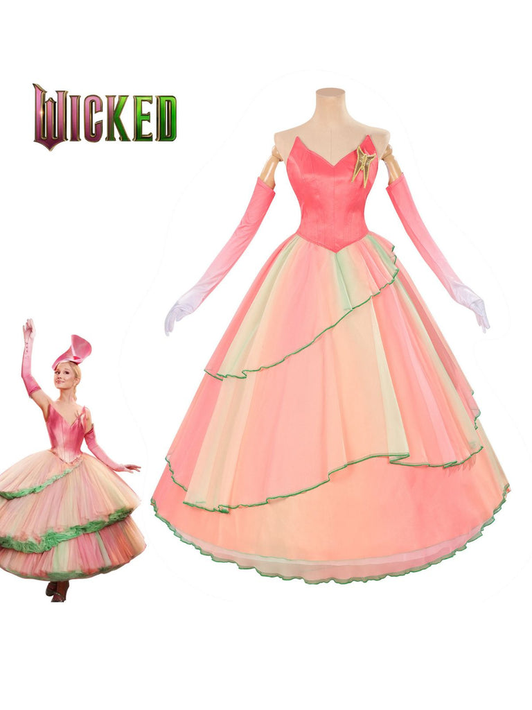 2PCS Top e gonna Glinda della strega cattiva rosa anni '70