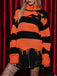Maglione a maglia con pipistrello Halloween arancione anni '50