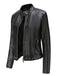 Giacca in pelle con collo alto e borchie anni '40