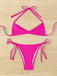 Bikini con scollo all'americana arricciato e allacciato anni '60
