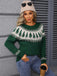 Maglione Fair Isle con albero di Natale verde anni '80