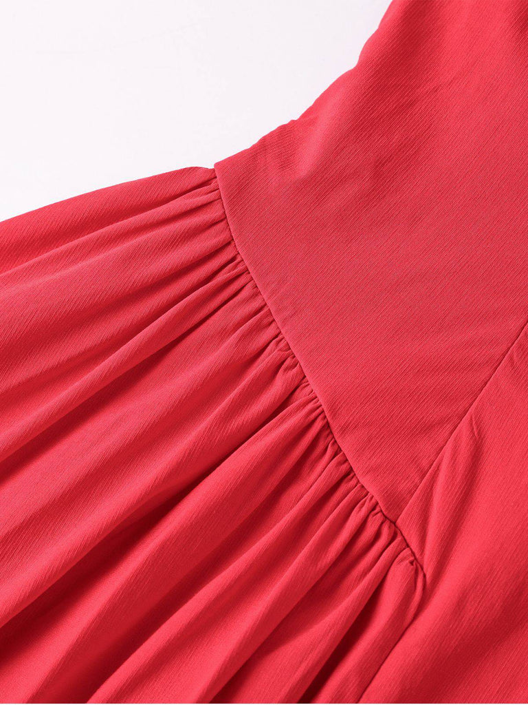 Abito midi plissettato con lacci e schiena scoperta anni '60