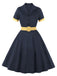 Abito plaid con revers a contrasto anni '50
