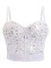 Top corsetto perle di strass  con spalline sottili anni '70