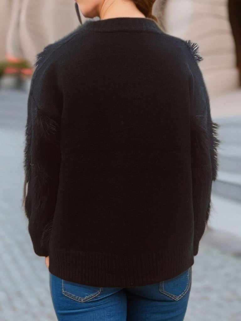 Cardigan in maglia e stampa natalizia 3D bianco anni '70